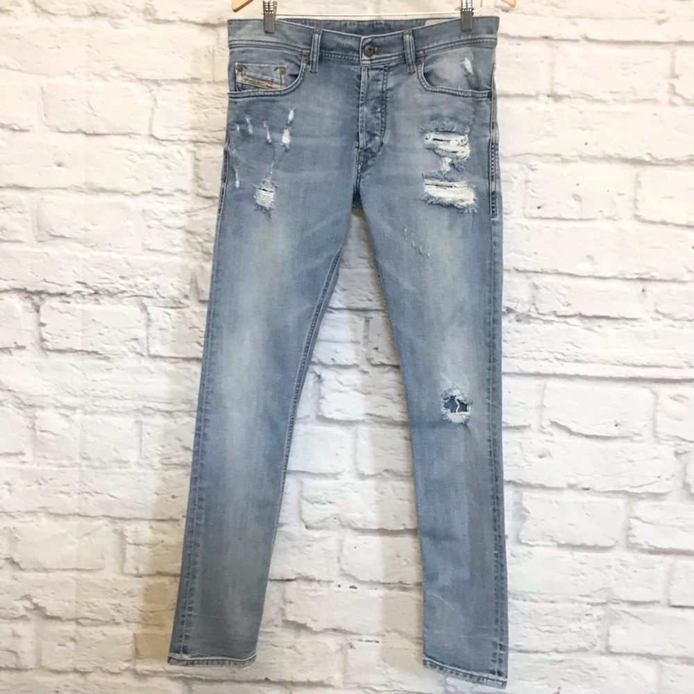 Diesel Tepphar 31x32 Tag Size Men's Distressed Slim Jeans Measures 33x31